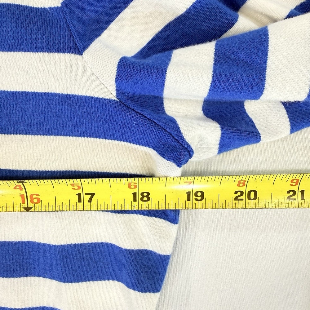 Talbots FRESH JERSEY TEE Women's Blue White Striped stretch Top Shirt Size M - Picture 9 of 12